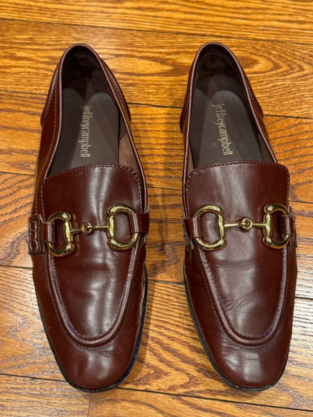 JEFFREY CAMPBELL Velviteen Horsebit  Leather Loafers In Brown Size 8.5 Worn Once